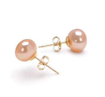 7-8mm AAA Quality Freshwater Cultured Pearl Earring Pair in Pink 7-8mm AAA Quality Freshwater Cultured Pearl Earring Pair in Pink