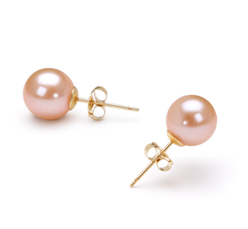 7-8mm AAAA Quality Freshwater Cultured Pearl Earring Pair in Pink 7-8mm AAAA Quality Freshwater Cultured Pearl Earring Pair in Pink