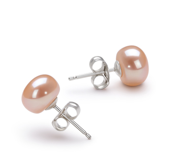 7-8mm AA Quality Freshwater Cultured Pearl Earring Pair in Pink 7-8mm AA Quality Freshwater Cultured Pearl Earring Pair in Pink