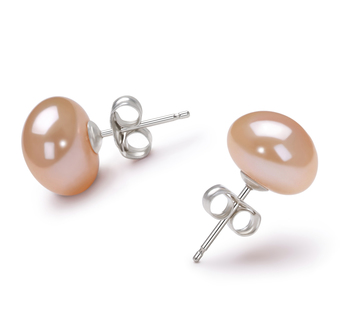 9-10mm AA Quality Freshwater Cultured Pearl Earring Pair in Pink 9-10mm AA Quality Freshwater Cultured Pearl Earring Pair in Pink