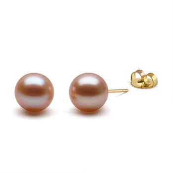 10-11mm AAAA Quality Freshwater Cultured Pearl Earring Pair in Pink 10-11mm AAAA Quality Freshwater Cultured Pearl Earring Pair in Pink