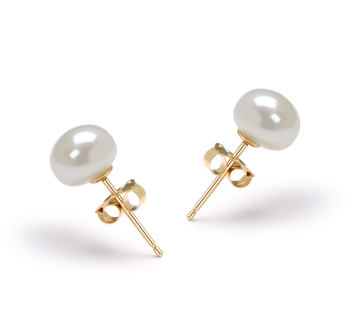 6-7mm AAA Quality Freshwater Cultured Pearl Earring Pair in White
