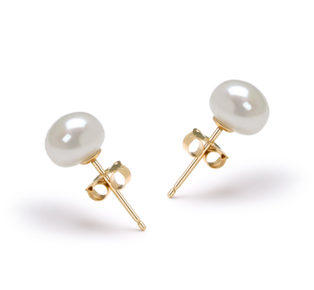 6-7mm AAA Quality Freshwater Cultured Pearl Earring Pair in White 6-7mm AAA Quality Freshwater Cultured Pearl Earring Pair in White