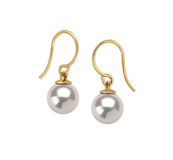 7-7.5mm AAAA Quality Freshwater Cultured Pearl Earring Pair in White 7-7.5mm AAAA Quality Freshwater Cultured Pearl Earring Pair in White