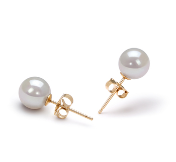 6-7mm AA Quality Japanese Akoya Cultured Pearl Earring Pair in White 6-7mm AA Quality Japanese Akoya Cultured Pearl Earring Pair in White