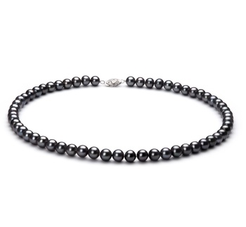 6-7mm AA Quality Freshwater Cultured Pearl Necklace in Black 6-7mm AA Quality Freshwater Cultured Pearl Necklace in Black