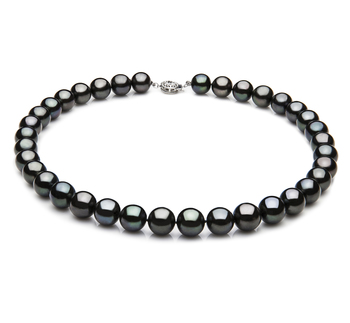 9.5-10.5mm AAA Quality Freshwater Cultured Pearl Necklace in Black 9.5-10.5mm AAA Quality Freshwater Cultured Pearl Necklace in Black