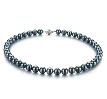 8.5-9mm AAA Quality Japanese Akoya Cultured Pearl Necklace in Black
