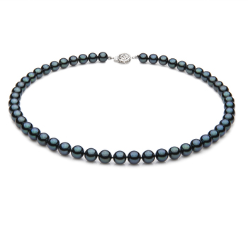 7-7.5mm AA Quality Japanese Akoya Cultured Pearl Necklace in Black 7-7.5mm AA Quality Japanese Akoya Cultured Pearl Necklace in Black