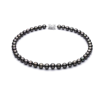 9.2-10.9mm AAA Quality Tahitian Cultured Pearl Necklace in Black 9.2-10.9mm AAA Quality Tahitian Cultured Pearl Necklace in Black
