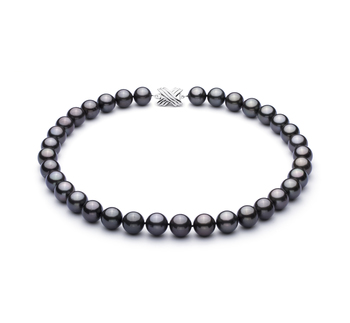 11.1-11.9mm AAA Quality Tahitian Cultured Pearl Necklace in Black