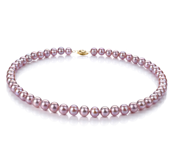7-8mm AA Quality Freshwater Cultured Pearl Necklace in Lavender 7-8mm AA Quality Freshwater Cultured Pearl Necklace in Lavender