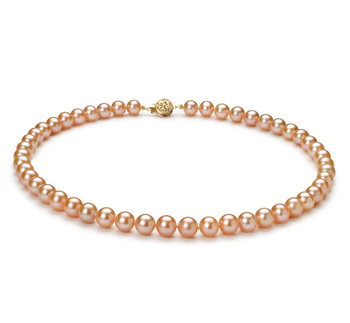 7-8mm AAA Quality Freshwater Cultured Pearl Necklace in Pink 7-8mm AAA Quality Freshwater Cultured Pearl Necklace in Pink