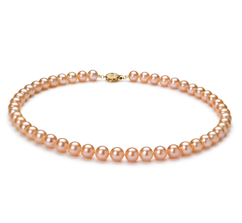 7-8mm AAAA Quality Freshwater Cultured Pearl Necklace in Pink 7-8mm AAAA Quality Freshwater Cultured Pearl Necklace in Pink
