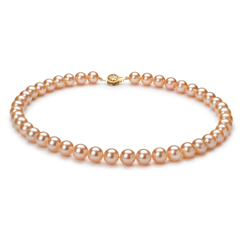 8.5-9mm AAAA Quality Freshwater Cultured Pearl Necklace in Pink 8.5-9mm AAAA Quality Freshwater Cultured Pearl Necklace in Pink