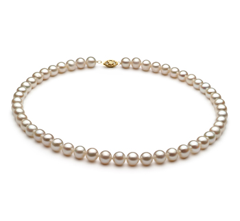 7.5-8.5mm AA Quality Freshwater Cultured Pearl Necklace in White 7.5-8.5mm AA Quality Freshwater Cultured Pearl Necklace in White