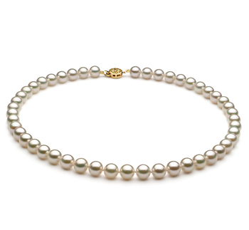 7.5-8mm AAA Quality Japanese Akoya Cultured Pearl Necklace in White