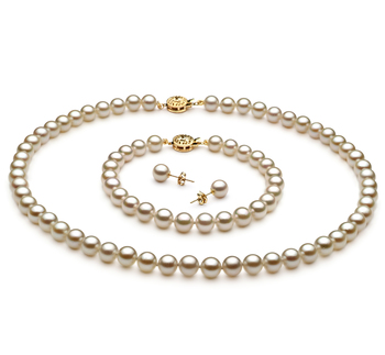 6.5-7mm AA Quality Japanese Akoya Cultured Pearl Set in White 6.5-7mm AA Quality Japanese Akoya Cultured Pearl Set in White