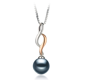 8-9mm AA Quality Japanese Akoya Cultured Pearl Pendant in Pennie Black 8-9mm AA Quality Japanese Akoya Cultured Pearl Pendant in Pennie Black