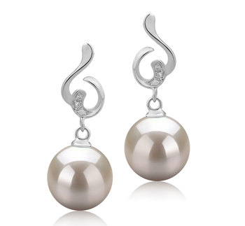 8-9mm AAAA Quality Freshwater Cultured Pearl Earring Pair in Priscilla White