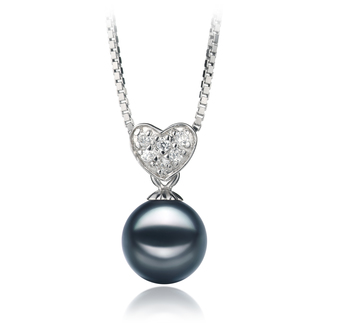 7-8mm AA Quality Japanese Akoya Cultured Pearl Pendant in Randy Black 7-8mm AA Quality Japanese Akoya Cultured Pearl Pendant in Randy Black