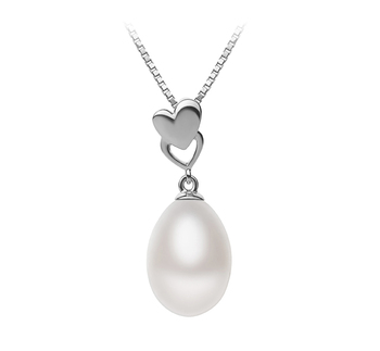 10-11mm AA - Drop Quality Freshwater Cultured Pearl Pendant in Rea White 10-11mm AA - Drop Quality Freshwater Cultured Pearl Pendant in Rea White