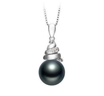 10-11mm AAA Quality Tahitian Cultured Pearl Pendant in Romola Black 10-11mm AAA Quality Tahitian Cultured Pearl Pendant in Romola Black