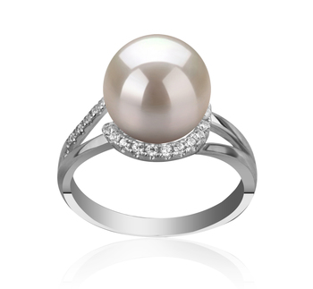 9-10mm AAAA Quality Freshwater Cultured Pearl Ring in Royisal White