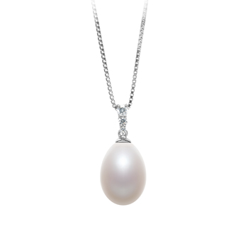 10-11mm AA - Drop Quality Freshwater Cultured Pearl Pendant in Salina White 10-11mm AA - Drop Quality Freshwater Cultured Pearl Pendant in Salina White