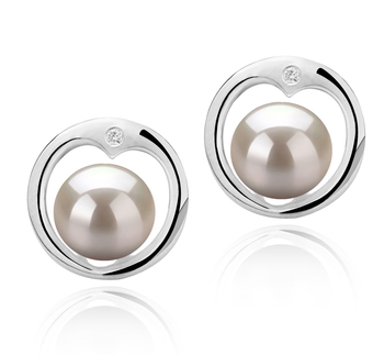 6-7mm AAAA Quality Freshwater Cultured Pearl Earring Pair in Sharon White 6-7mm AAAA Quality Freshwater Cultured Pearl Earring Pair in Sharon White