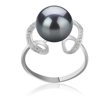 10-11mm AAA Quality Tahitian Cultured Pearl Ring in Sheila Black 10-11mm AAA Quality Tahitian Cultured Pearl Ring in Sheila Black