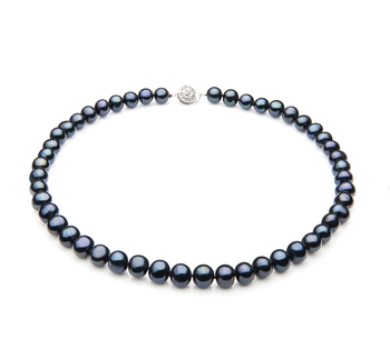 7-8mm A Quality Freshwater Cultured Pearl Necklace in Single Black 7-8mm A Quality Freshwater Cultured Pearl Necklace in Single Black
