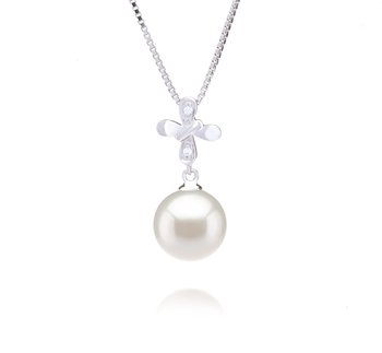 9-10mm AAAA Quality Freshwater Cultured Pearl Pendant in Taylor White