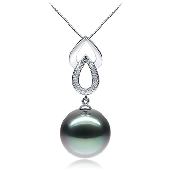 11-12mm AAA Quality Tahitian Cultured Pearl Pendant in Teardrop Black 11-12mm AAA Quality Tahitian Cultured Pearl Pendant in Teardrop Black