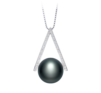 12-13mm AA Quality Freshwater Cultured Pearl Pendant in Triangle Black 12-13mm AA Quality Freshwater Cultured Pearl Pendant in Triangle Black