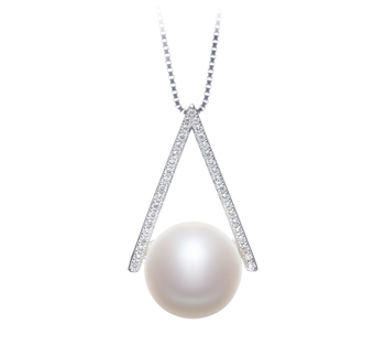 12-13mm AA Quality Freshwater Cultured Pearl Pendant in Triangle White 12-13mm AA Quality Freshwater Cultured Pearl Pendant in Triangle White