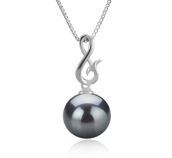 9-10mm AAA Quality Tahitian Cultured Pearl Pendant in Valena Black 9-10mm AAA Quality Tahitian Cultured Pearl Pendant in Valena Black
