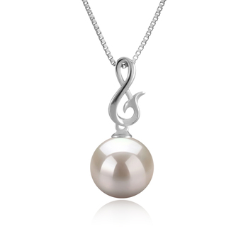 9-10mm AAAA Quality Freshwater Cultured Pearl Pendant in Valena White 9-10mm AAAA Quality Freshwater Cultured Pearl Pendant in Valena White
