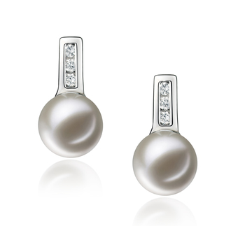 7-8mm AAAA Quality Freshwater Cultured Pearl Earring Pair in Valery White 7-8mm AAAA Quality Freshwater Cultured Pearl Earring Pair in Valery White