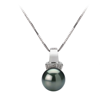 8-9mm AAA Quality Tahitian Cultured Pearl Pendant in Vivian Black 8-9mm AAA Quality Tahitian Cultured Pearl Pendant in Vivian Black