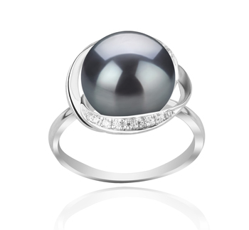 11-12mm AAA Quality Freshwater Cultured Pearl Ring in Wendy Black 11-12mm AAA Quality Freshwater Cultured Pearl Ring in Wendy Black