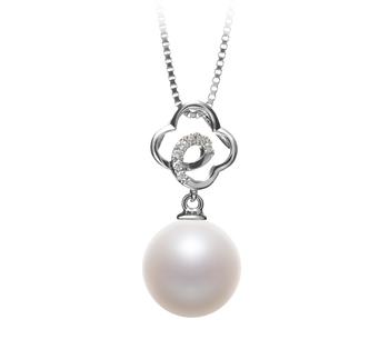 10-11mm AAAA Quality Freshwater Cultured Pearl Pendant in Yael White