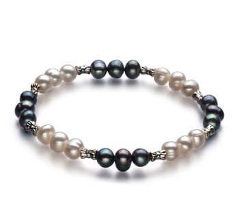 6-7mm A Quality Freshwater Cultured Pearl Bracelet in YinYang Black 6-7mm A Quality Freshwater Cultured Pearl Bracelet in YinYang Black