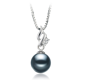 7-8mm AA Quality Japanese Akoya Cultured Pearl Pendant in Zalina Black 7-8mm AA Quality Japanese Akoya Cultured Pearl Pendant in Zalina Black