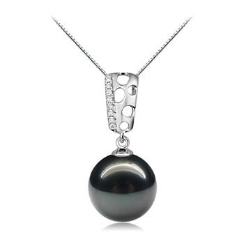 10-11mm AAA Quality Tahitian Cultured Pearl Pendant in Zuella Black 10-11mm AAA Quality Tahitian Cultured Pearl Pendant in Zuella Black